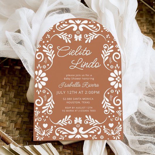 Cielito Lindo Talavera Mexicanベビーシャワー 招待状