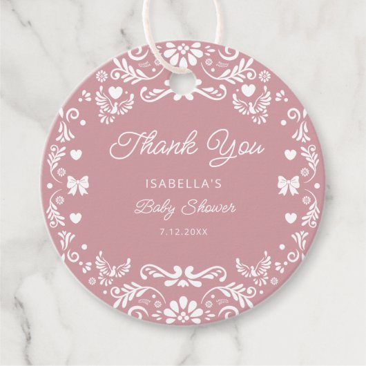 Cielito Lindo Talavera Mexican赤ちゃんシャワー感謝してい フェイバータグ (正面)