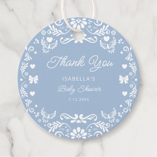 Cielito Lindo Talavera Mexican赤ちゃんシャワー感謝してい フェイバータグ (正面)