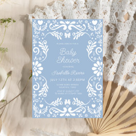 Cielito Lindo Talavera Mexican Blue Baby Shower  招待状