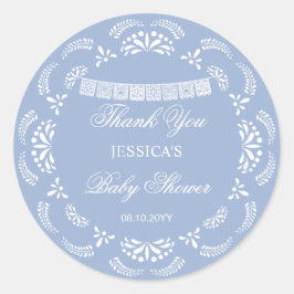 Cielito Lindo Talavera Mexican Boy Baby Shower ラウンドシール