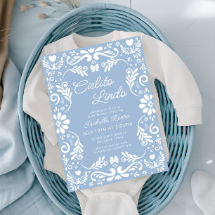 Cielito Lindo Talavera Mexican Boy Baby Shower 招待状