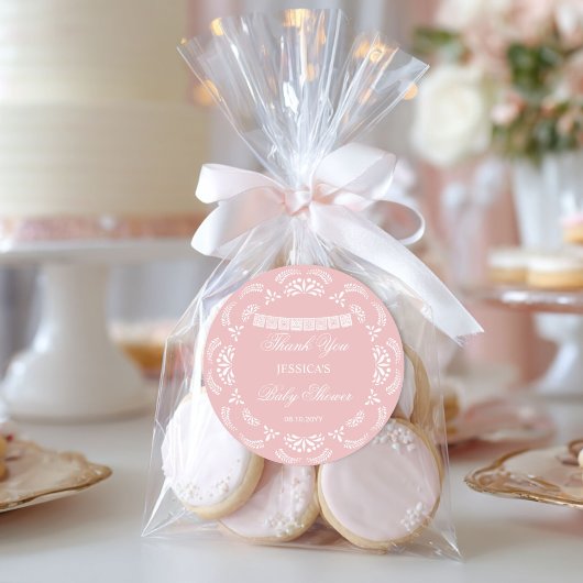 Cielito Lindo Talavera Mexican Girl Baby Shower ラウンドシール