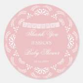 Cielito Lindo Talavera Mexican Girl Baby Shower ラウンドシール (正面)