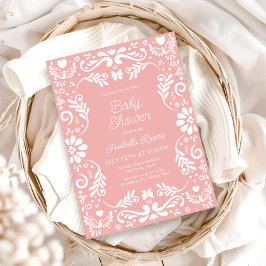 Cielito Lindo Talavera Mexican Girl Baby Shower  招待状