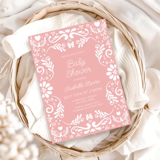 Cielito Lindo Talavera Mexican Girl Baby Shower  招待状