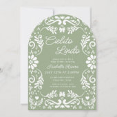 Cielito Lindo Talavera Mexican Green Baby Shower 招待状 (正面)