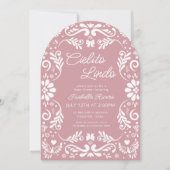 Cielito Lindo Talavera Mexican Pink赤ちゃんシャワー 招待状 (正面)