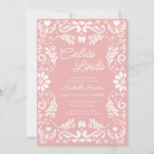 Cielito Lindo Talavera Mexican Pink赤ちゃんシャワー 招待状 (正面)