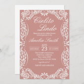 Cielito Lindo Talavera Mexican Pink Baby Shower 招待状 (正面/裏面)