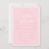 Cielito Lindo Talavera Mexican Pink Baby Shower 招待状 (正面)