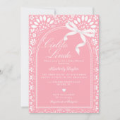 Cielito Lindo Talavera Mexican Pink Baby Shower 招待状 (正面)