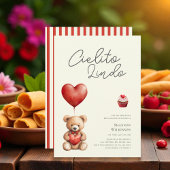 Cielito Lindo teddy heart baby shower 招待状