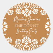 Cielito lindo terracottaメキシコの誕生日のお願い ラウンドシール (正面)