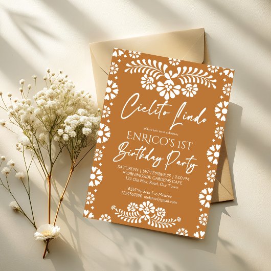 Cielito lindo terracottaメキシコの誕生日パーティー 招待状