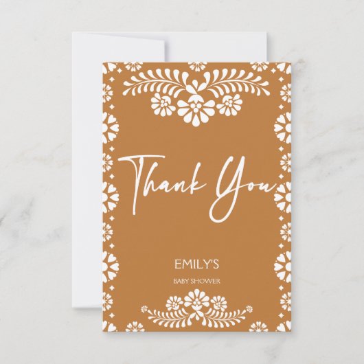 Cielito lindo terracottaメキシコの赤ちゃんシャワー サンキューカード (正面)