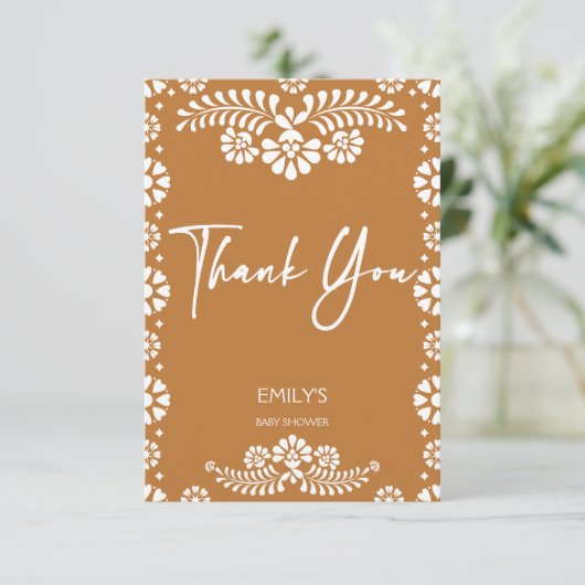 Cielito lindo terracottaメキシコの赤ちゃんシャワー サンキューカード (スタンド正面)