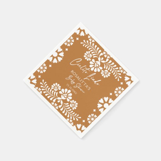 Cielito lindo terracottaメキシコの赤ちゃんシャワー スタンダードカクテルナプキン (角)