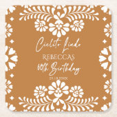 Cielito lindo terracottaメキシコ60歳の誕生日 スクエアペーパーコースター (正面)