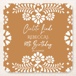 Cielito lindo terracottaメキシコ60歳の誕生日 スクエアペーパーコースター