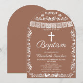 Cielito Lindo Terracotta Girl Baptism  招待状 (正面/裏面)