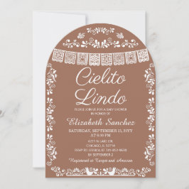 Cielito Lindo Terracotta Papel Picado Baby Shower 招待状