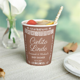 Cielito Lindo Terracotta Papel Picado Baby Shower  紙コップ