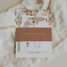 CIERAボヘミアンテラコッタミニマル結婚リスト 招待状ベリーバンド