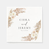 CIERAボヘミアンドライフローラパンパ結婚ス スタンダードカクテルナプキン (正面)