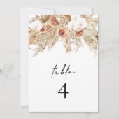 CIERAボホテラコッタパンパスデザートテーブル番号 招待状 (正面)