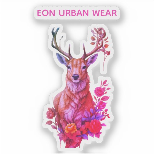 CIERVO ENTRE FLORES シール (正面)