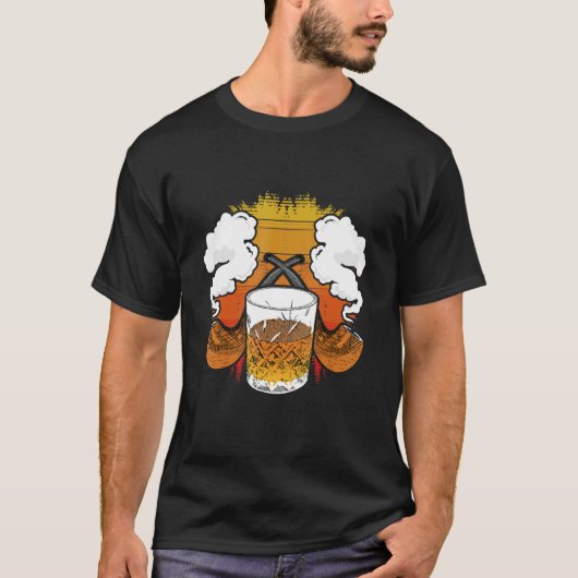 Cigar And Whiskey Tシャツ (正面)