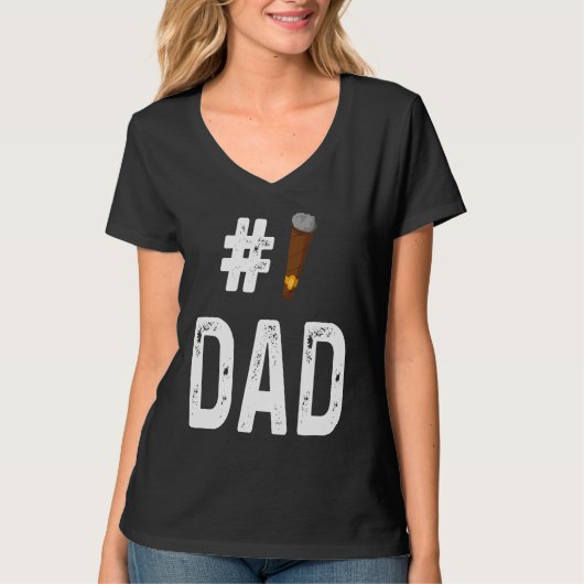 Cigar  Smoker Smoking  Number 1 Dad Tシャツ (正面)