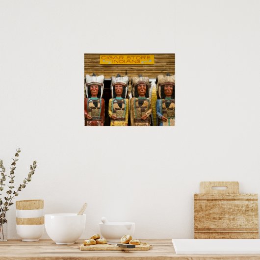 Cigar Store Indian statues ポスター (キッチン)