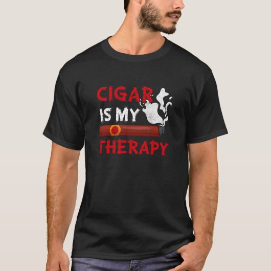 Cigar Therapy Tobacco Smoking Cigar Smoker Tシャツ (正面)