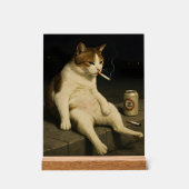 Cigarette Kitten Funny Smoking Cat Gen Z Meme アクリルサイン (正面)