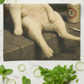 Cigarette Kitten Funny Smoking Cat Gen Z Meme キッチンタオル (折り畳み)