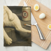 Cigarette Kitten Funny Smoking Cat Gen Z Meme キッチンタオル (四つ折り)