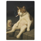 Cigarette Kitten Funny Smoking Cat Gen Z Meme クリップボード (裏面)