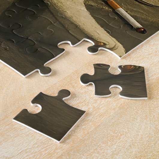 Cigarette Kitten Funny Smoking Cat Gen Z Meme ジグソーパズル (側面)