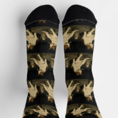 Cigarette Kitten Funny Smoking Cat Gen Z Meme ソックス (上部)