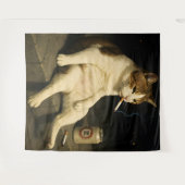 Cigarette Kitten Funny Smoking Cat Gen Z Meme タペストリー (正面(横))