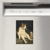 Cigarette Kitten Funny Smoking Cat Gen Z Meme マグネット (インサイチュ (食洗機))