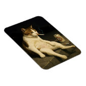 Cigarette Kitten Funny Smoking Cat Gen Z Meme マグネット (右側)