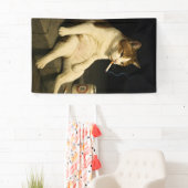 Cigarette Kitten Funny Smoking Cat Gen Z Meme 横断幕 (インサイチュ)