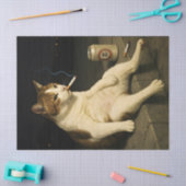 Cigarette Kitten Funny Smoking Cat Gen Z Meme 薄葉紙 (クラフト)