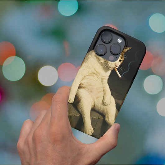 Cigarette Kitten Funny Smoking Cat Gen Z Meme Case-Mate iPhoneケース