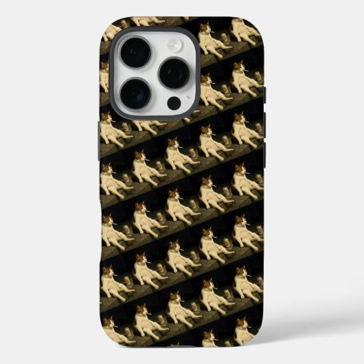 Cigarette Kitten Funny Smoking Cat Gen Z Meme Case-Mate iPhoneケース (裏面)