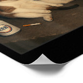 Cigarette Kitten Funny Smoking Cat Meme Stud  ポスター (角)