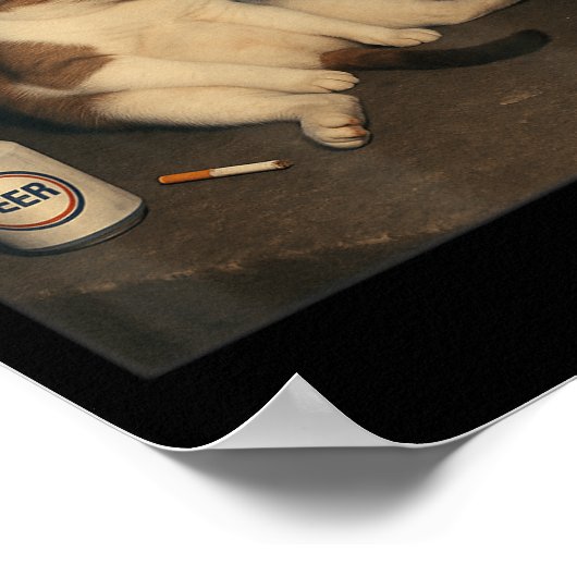 Cigarette Kitten Funny Smoking Cat Meme Stud  ポスター (角)